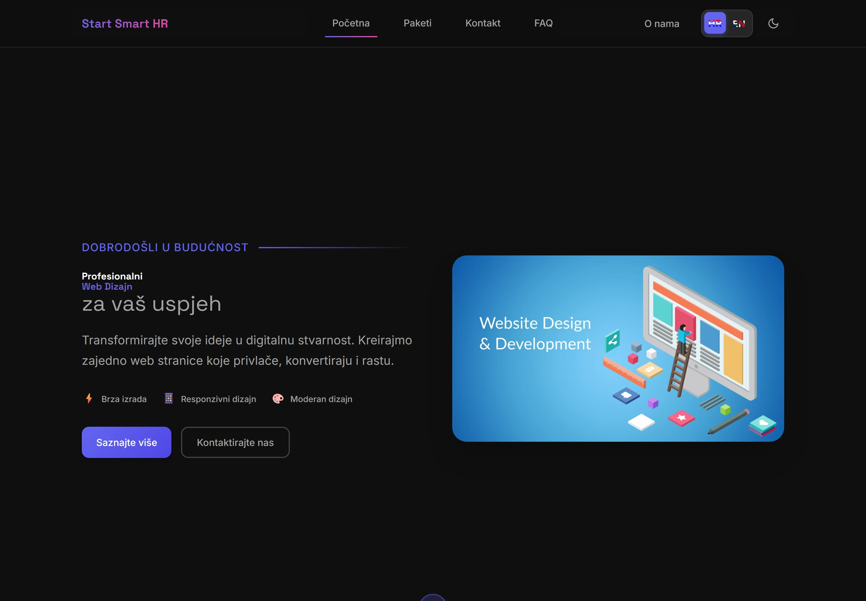 Start Smart HR — HR & web agency website homepage preview